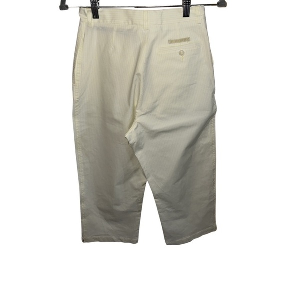 Burberry Golf Yellow White Striped Wide Leg Pants Size 4 - Picture 5 of 11